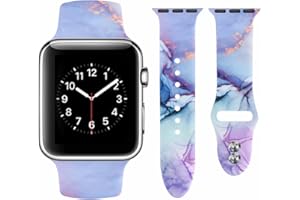 Seorsok Band Compatible with Apple Watch Band 38mm 40mm 41mm 42mm 44mm 45mm for Women Men, Soft Silicone Replacement Strap Sp