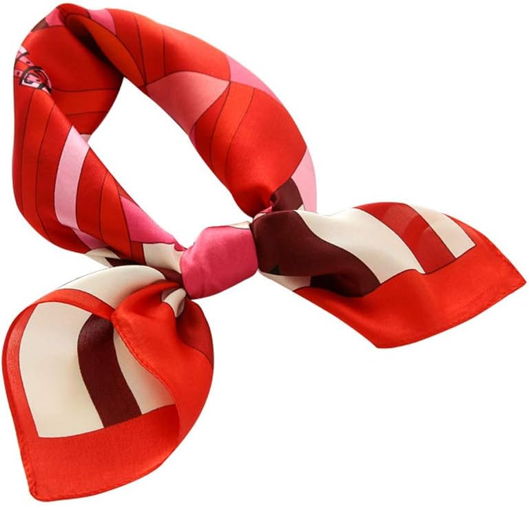 XXTT Women's Small Square Scarves 100 Silk Pattern Print Satin