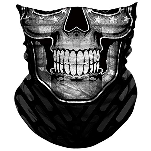 AXBXCX Skull Skeleton Face Mask Ghost Neck Gaiter Headband Raves Halloween