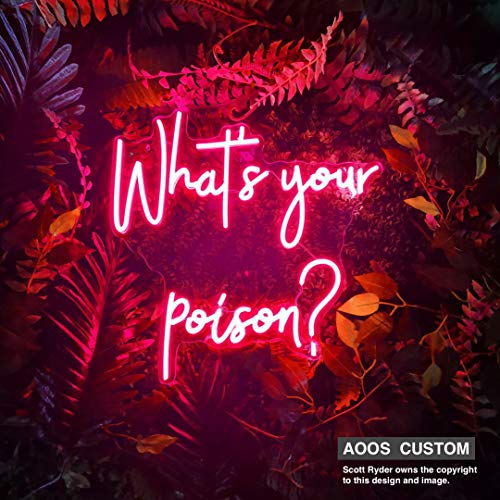 What S Your Poison Custom Dimmable Led Neon Signs For Wall Decor Customization Options Color Size Dimming Wall Mounted Desktop Type Hanging In A Window Ceiling Electrical Battery Powered Shefinds