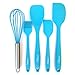 Cookwizard 5-Piece Baking Set, Silicone Kitchen Utensils with Spatula Spoon Egg Beater and Brush