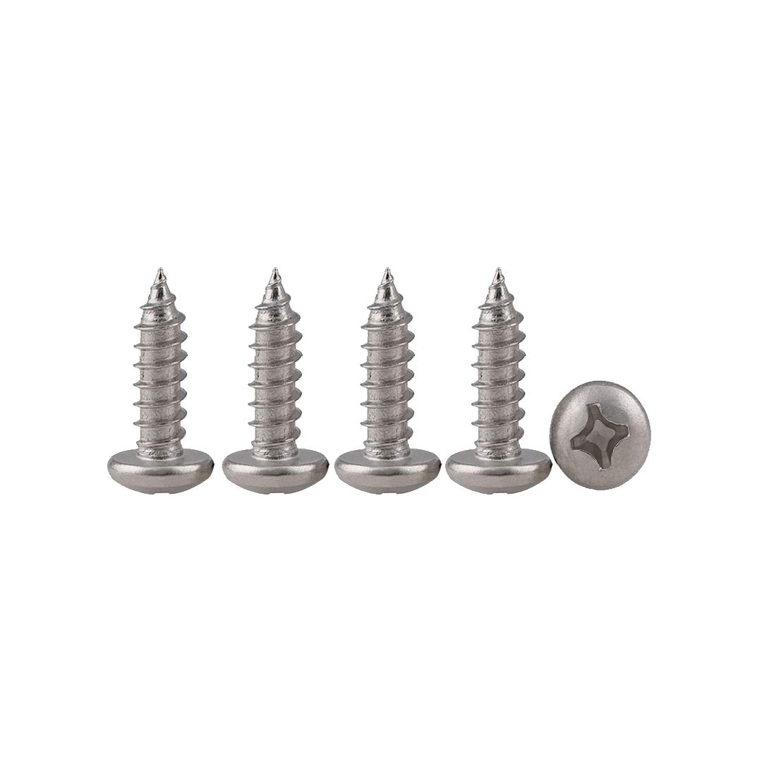 Drenky 100 Pcs Phillips Pan Head Screws 304 Stainless Steel Self-Tapping Screws Self-drilling Wood Screws Standard Cross Groove Full Thread Woodworking Fastener M3 X 10 โ image 1