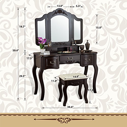 Fineboard Vanity Table, Brown