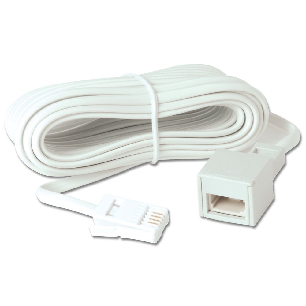 Merriway BH05755 Telephone Extension Cable, 20 M (65 Foot), White