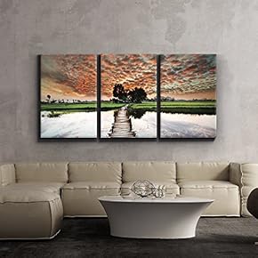 Print Contemporary Art Wall Decor Old Wooden Bridge...