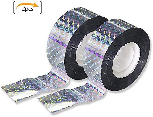 Purture 2 PCS 295 FT Bird Scare Tape, Holographic Repellent Design, Double Sided Bird Deterrent, Perfect to Repels Birds Light and Noise, Protects Your Crops and Fruits, 2.5CM