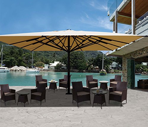 Mendler Gastronomie-Luxus-Sonnenschirm HWC-D20, XXL-Schirm Marktschirm, 5x5m (Ø7,2m) Polyester/Alu 75kg - creme – Bild 3