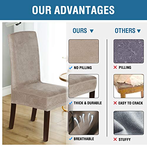 H.VERSAILTEX Velvet Dining Chair Covers Stretch Chair Covers for Dining