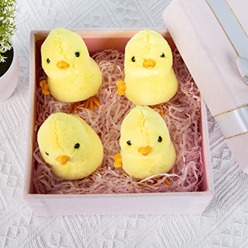 3 otters Easter Wind Up Toys, 4PCS Wind Up Chicks Lifelike Plush Chicks for Kids Easter Egg Hunt Easter Basket Stuffers