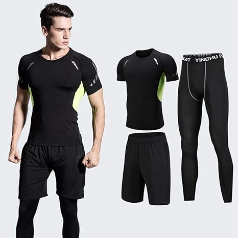 JJZZ Conjuntos térmicos para Hombre Secado Rápido Hombres Running ...