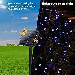 Joomer Blue Solar Christmas Lights 72ft x 2 Pack