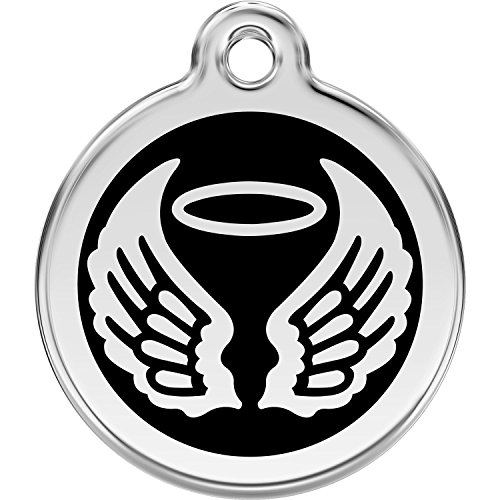 Red Dingo Personalized Angel Wings Pet ID Dog Tag (Large Black)