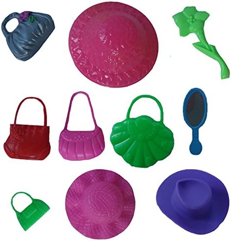 10 Sets of Different Dolls (Hat, Comb, Mirror) Toy Accessories for the Girl's Birthday Prepared Barbie Gift