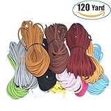 120 Yard 12 Color Suede Cord Lace Leather Cord, Doubletwo Beading Thread Jewelry Making Beading Craft Thread String- 3mm Width, Each Color 10pcs&10 Yard,