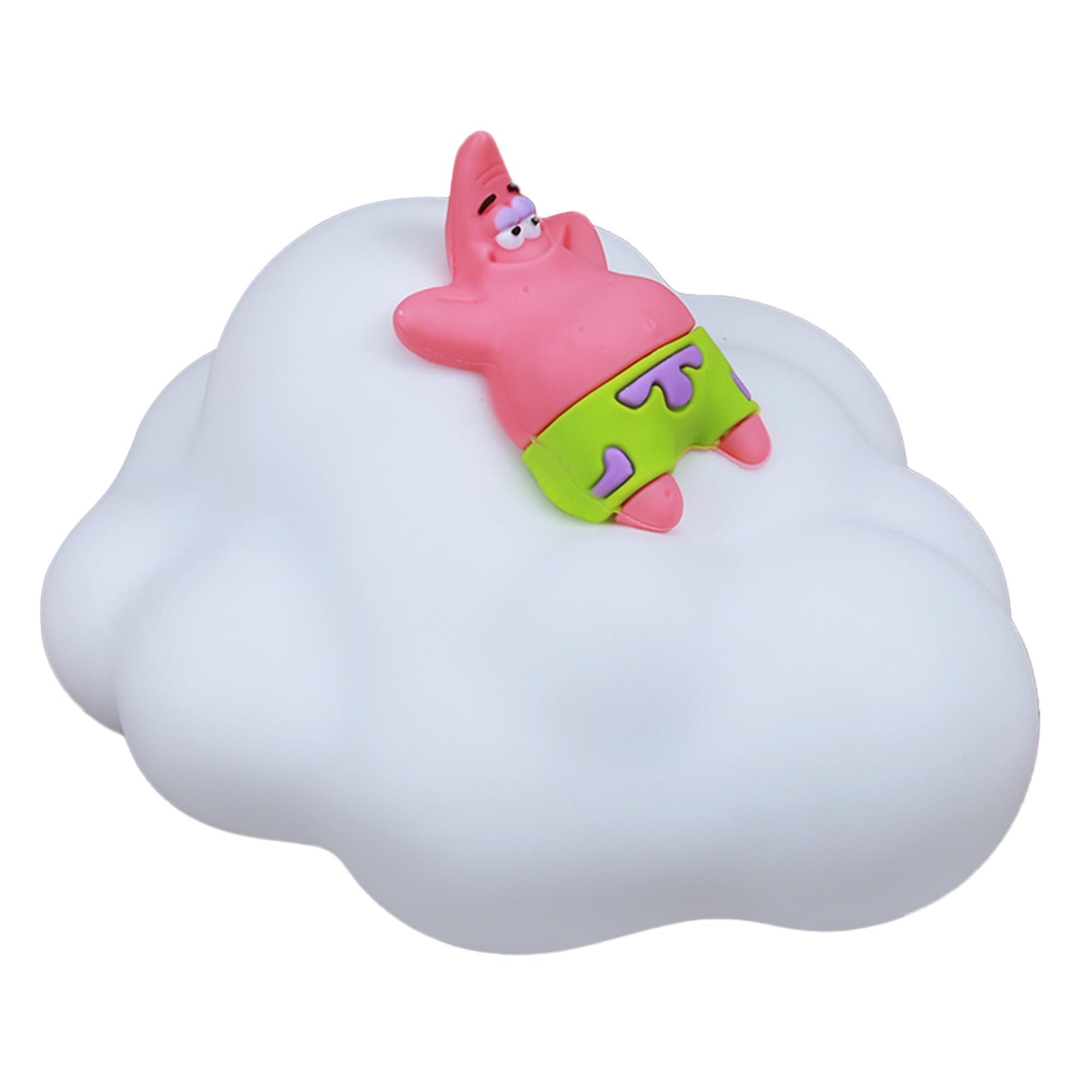 Blue Sky Studios Spongebob Squarepants Patrick Cloud Light – USB-C Rechargeable Lamp with 3 Brightness Levels – Soft Vinyl Design – Desk Light or Bedside Night Lamp
