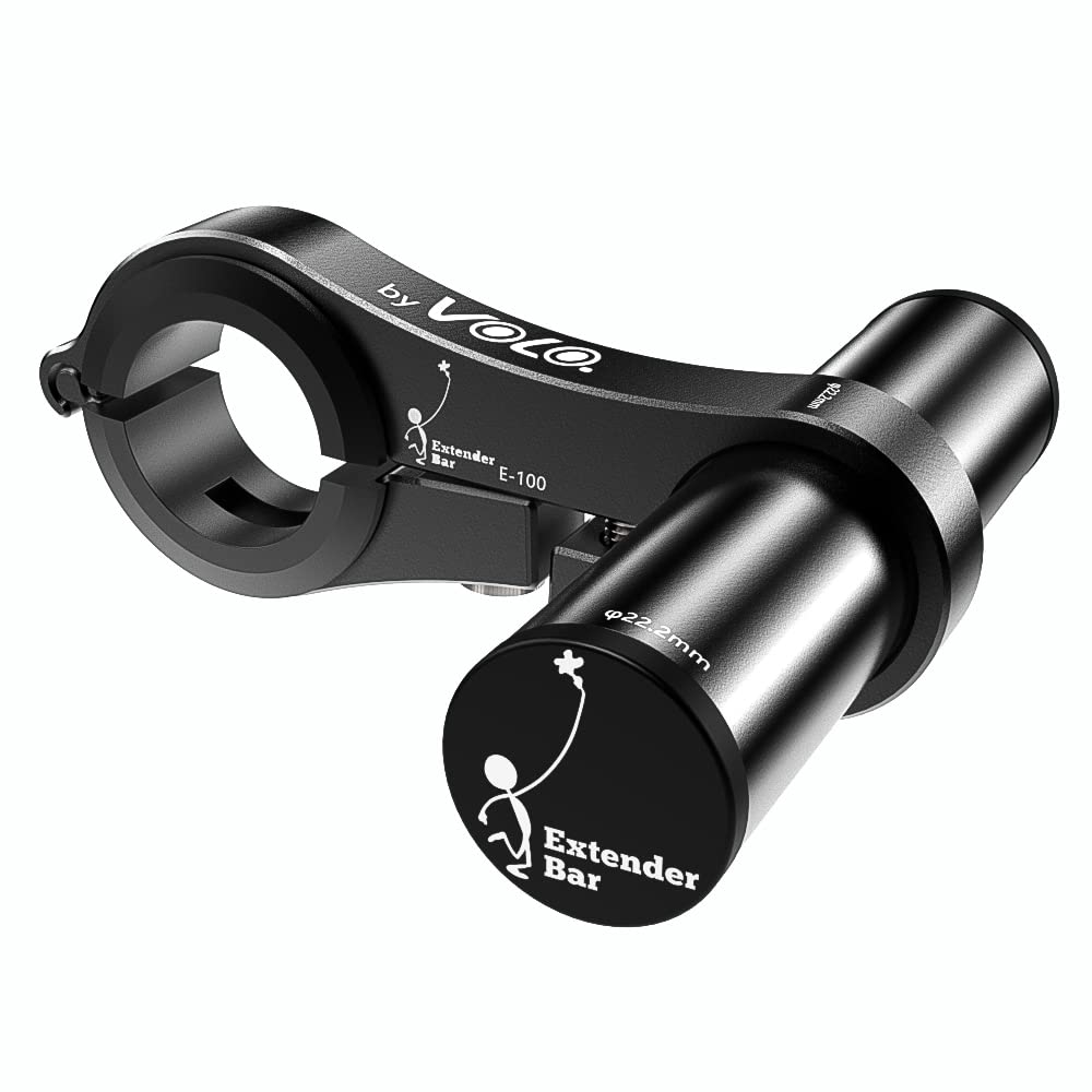 VOLO Extender Bar Aluminum Bike Handlebar Extender Cycling Extension Mount Holder for Bike Mounts, GPS Service, Headlights etc (Black, 85)