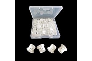ZYYC 30 Pcs White Plastic Hole Plugs 10mm (3/8 Inches) for Cabinet Hardware Screw Holes