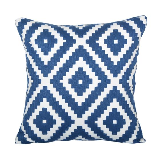 BAOKU Blue Rectangle Throw Pillow Cover 18x18 Inch for Couch Sofa Living Room, Decorative Embroidered Accent Throw Pillows Case Cushion Covers 1 Piece