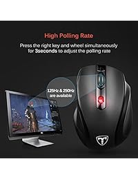 Ratón móvil inalámbrico portátil, ratones ópticos con receptor USB, 5 niveles de DPI ajustables VicTsing, Negro