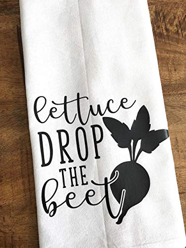Funny Kitchen Towel - Lettuce Drop the Beet Towel - Farmhouse - Kitchen Puns