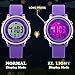 My-Watch Girls Digital Watch Sport Waterproof Kids Outdoor Stopwatch LED Luminescent Wrist Watches (Purple)