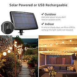 Lepro Solar Outdoor String Lights Patio Bistro
