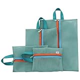 Lazyaunti Cute Mint Travel Pouch Luggage Packing Organizer Bags Case for Clothing Makeup Sundries Storage- 4pcs Set by Lazyaunti