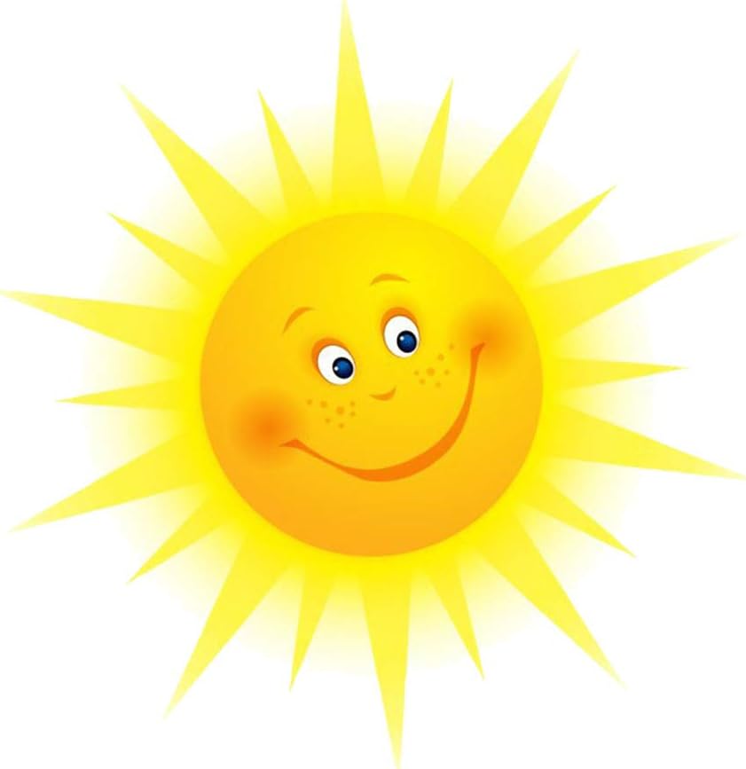 BESPORTBLE Cartoon Sun Wall Decals Sticker Decor Art Peel and Stick