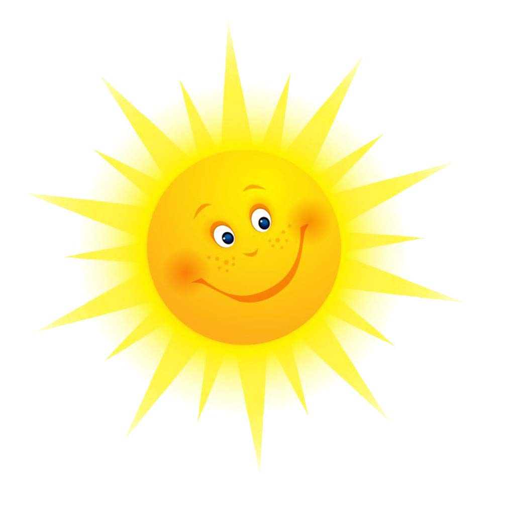 BESPORTBLE Cartoon Sun Wall Stickers - Easy Peel and Stick Sunshine Decals for Kids Rooms Nursery Bedroom and Living Room Decoration