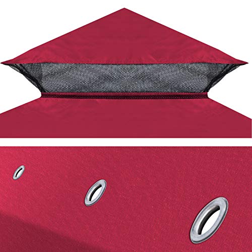 BenefitUSA Replacement Canopy Top Cover for 10'X10' Gazebo Polyester Double Tiers for Outdoor Garden Patio Pavilion Sunshade (Burgundy)