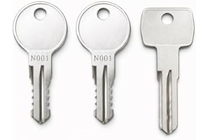 2-Pack N134 Replacement Keys Compatible with Thule Roof Racks, Cargo Boxes and Carriers, Pre-Cut to Key Codes N001R–N250R, wi