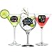 Funny Glass Drink Markers - 18 Static Clings Reusable Stickers - For Wine Tasting Party, Gift and Favors