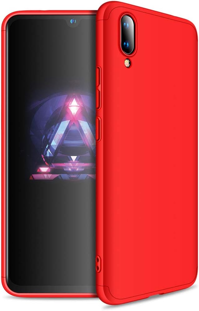 FaLiAng VIVO V11 Pro/VIVO V11 Case, 3 in 1 Detachable Anti-Scratch PC Hard Case 360° Full Body Shockproof Protection Case Cover for VIVO V11 Pro/VIVO V11 (Red)