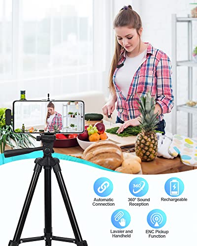 Huicn Wireless Lavalier Microphone Noice Cancelling Omnidirectional Condenser Mic for Samsung LG Google Smartphone Tablet PC with USB C, Clip on Lavalier Mic Sound Record for YouTube TikTok Meeting