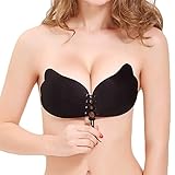 Lobinsun Women Adhesive Push Up Strapless Reusable Invisible Silicone Bras