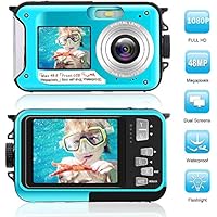 デジカメ 防水 防水カメラ デジカメ 水中カメラ デジタルカメラ スポーツカメラ 1080P 24.0MP デュアルスクリーン日本語説明書付き