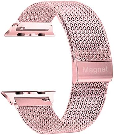 Compatible with 38mm 40mm Apple Watch Band Stainless Steel Replacement Band for Series 4 Series 3 Series 2 Series 1 Rose Gold Pink