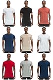 JC DISTRO Mens Hipster Hip Hop Solid Color Long Extended Hemline T-Shirt Split Side, Big Size 6XL
