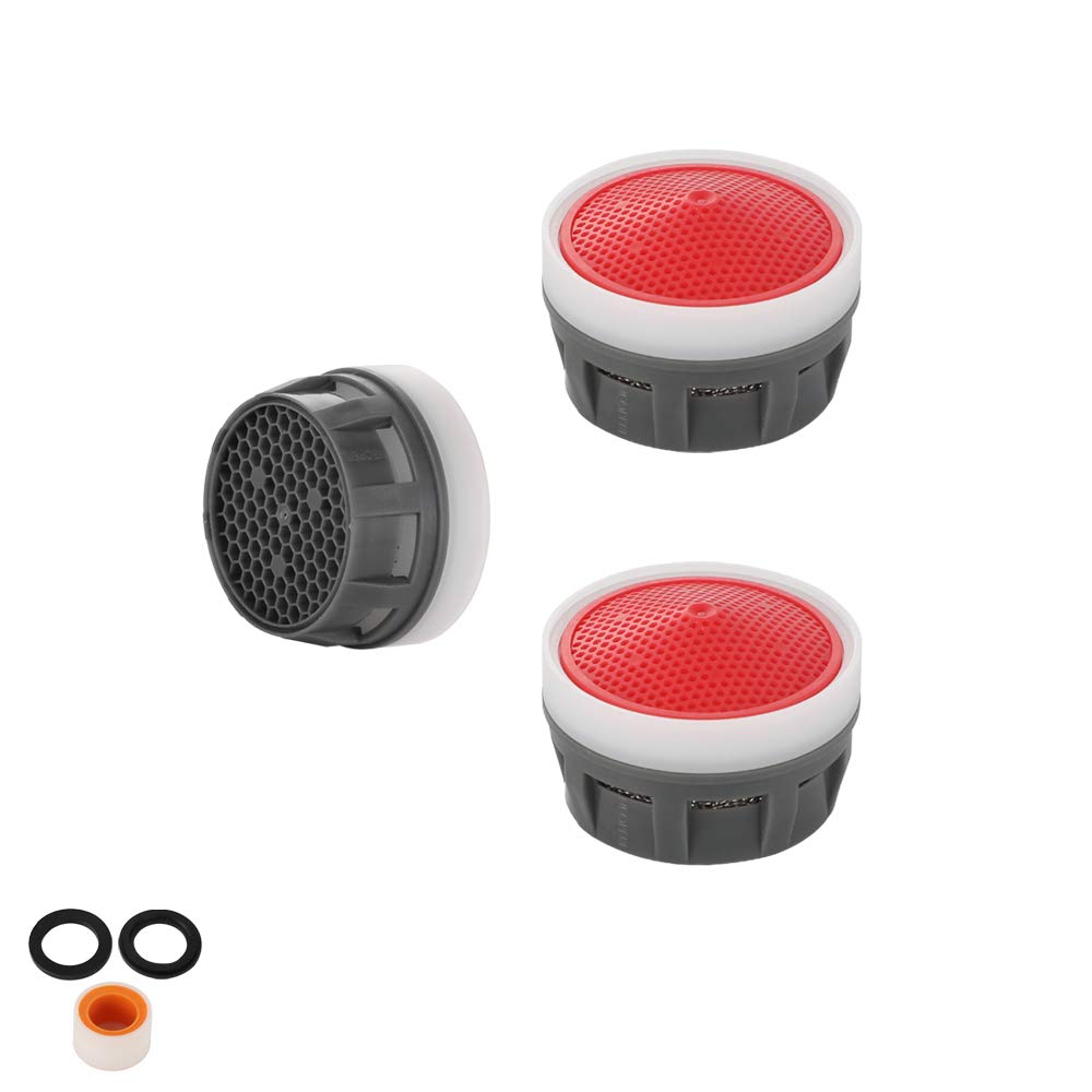 Photo 1 of JQK Faucet Aerator, 2.2 GPM Flow Retrictor Insert Faucet Aerators Replacement Parts Bathroom 3 Pack, JR Junior Size, FAJ22-P3