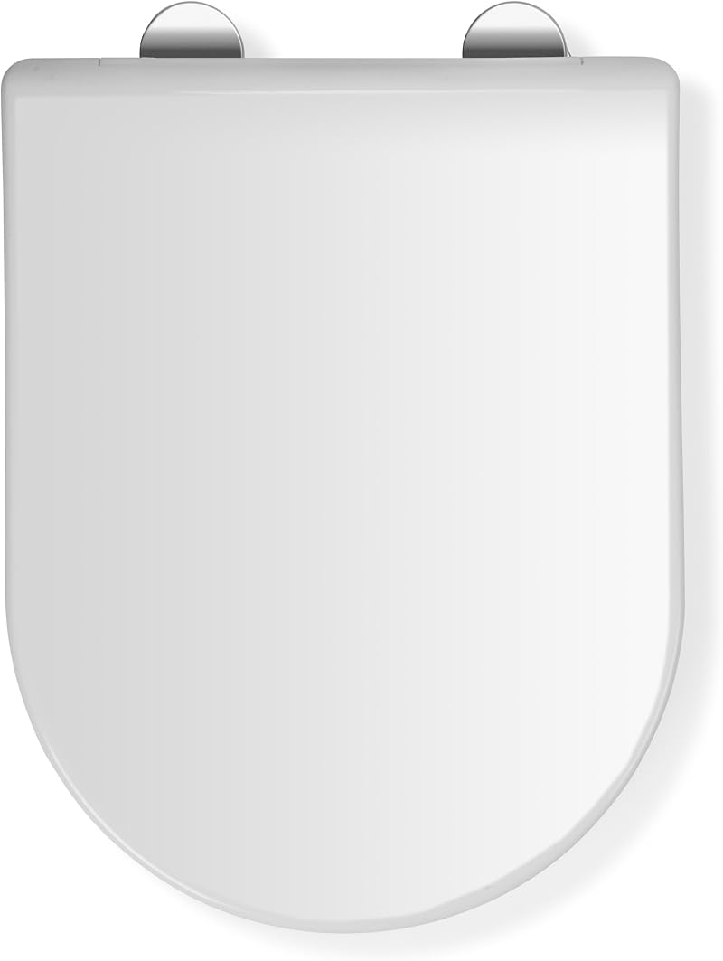 Croydex Malo Flexi-Fix Long D Shape Toilet Seat Soft Close Quick Release