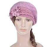 Vbiger Women's Winter Beanie Berets Hat (Purple)