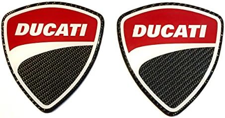 Ducati Stickers for car track tank Large Carbon Fiber Decals 4" height 2 pcs