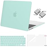 MOSISO Compatible with MacBook Air 13 inch Case 2026 2025 2024 2023 2022 M4 A3240 M3 A3113 M2 A2681,Plastic Hard Shell&Keyboard Cover&ScreenFilm&Type C for MacBook Air 13.6 inch Case, Mint Green