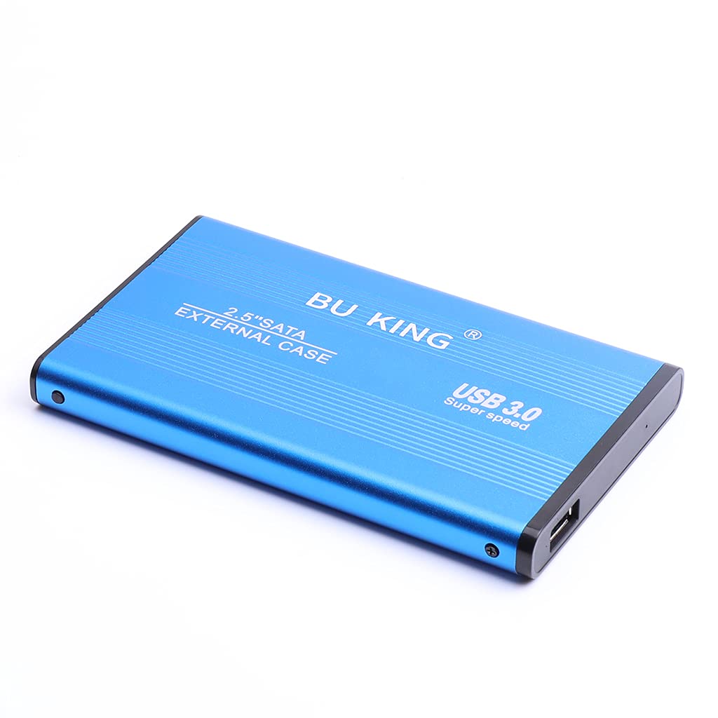 BU KING Mirco USB 3.0 Hard Drive Enclosure External 1T Mobile Hard Drive Enclosure Aluminum Alloy Enclosure Box-Blue