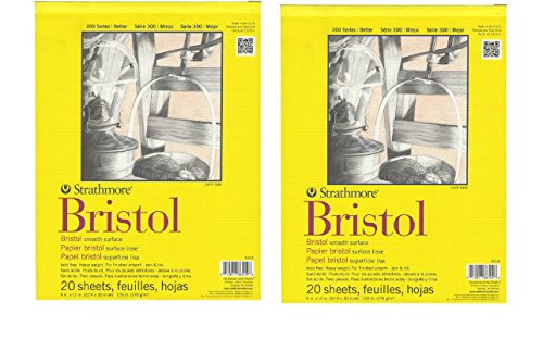 strathmore Bristol Smooth Paper Pad, 9 by 12-Inch, 20 Sheets, 2 pads