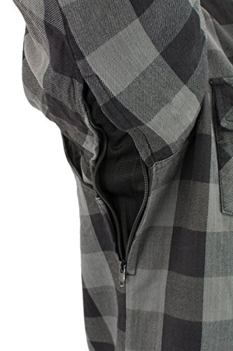 Milwaukee Performance Men's Checkered Flannel Biker Shirt With Aramid Black/Grey 4X