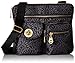 Baggallini Sydney Travel Crossbody Bag Gold Hardware, Pewter Floral, One Size