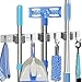 Broom Mop Holder Wall Mount - Tsmine Stainless Steel Wall Mounted Garden Tool Heavy Duty Storage Tool Rack Storage & Organization for Your Home,Kitchen,Bathroom,Garage,Closet and Shed(3 Racks 4 Hooks)