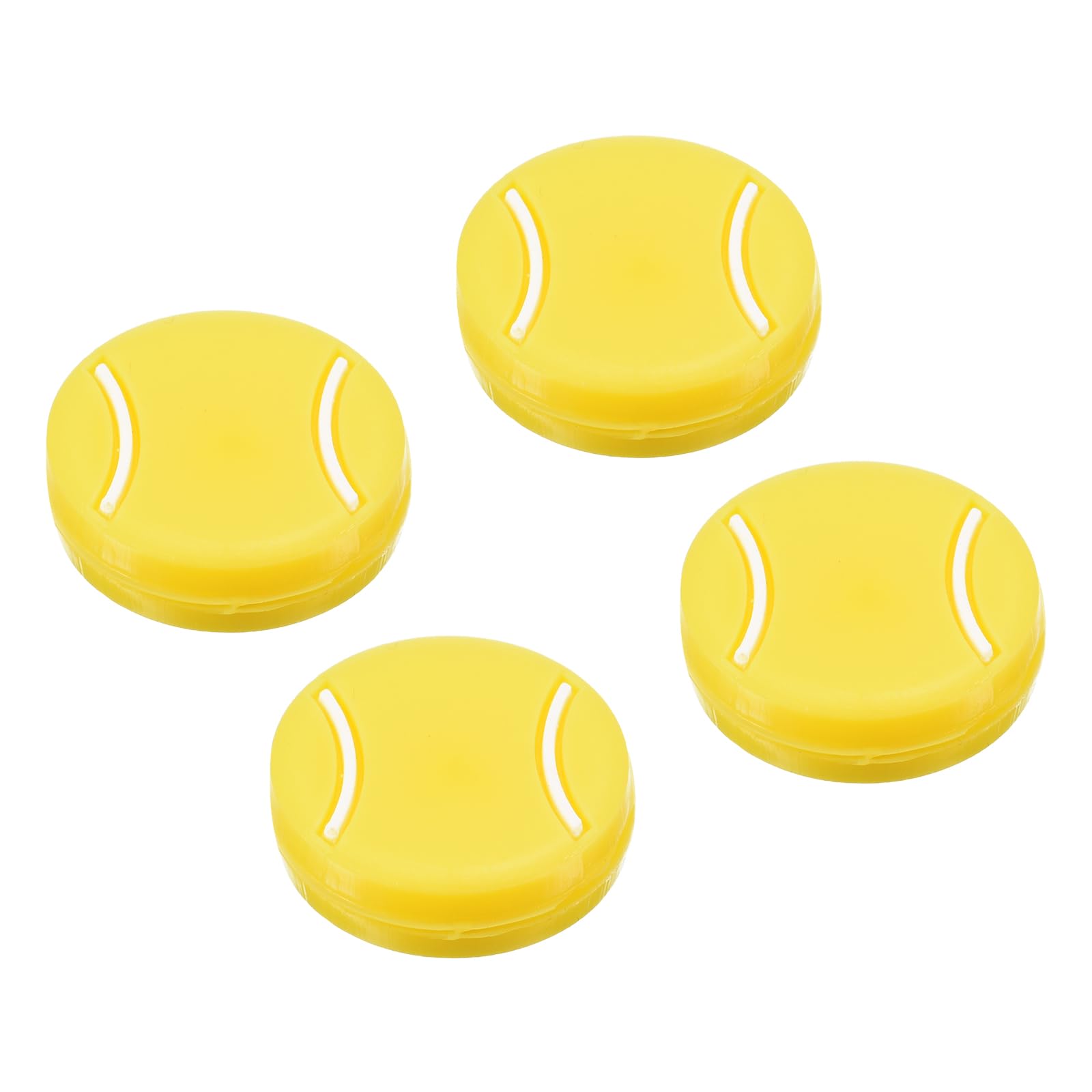 M METERXITY 4 Pack Tennis Vibration Dampener - Flat Shock Absorber, Silicone Racket String Damping, Apply to Tennis Racket (25.5mm, Yellow)