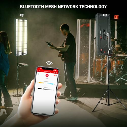 GVM Z200B Lumière vidéo LED Flexible Bicolore 200 W, 2700 K – 6800 K, Panneau Lumineux 12 × 36" avec boîte à lumière et Grille en nid d'abeille, contrôle par Application (Bluetooth), Design ZipTile
